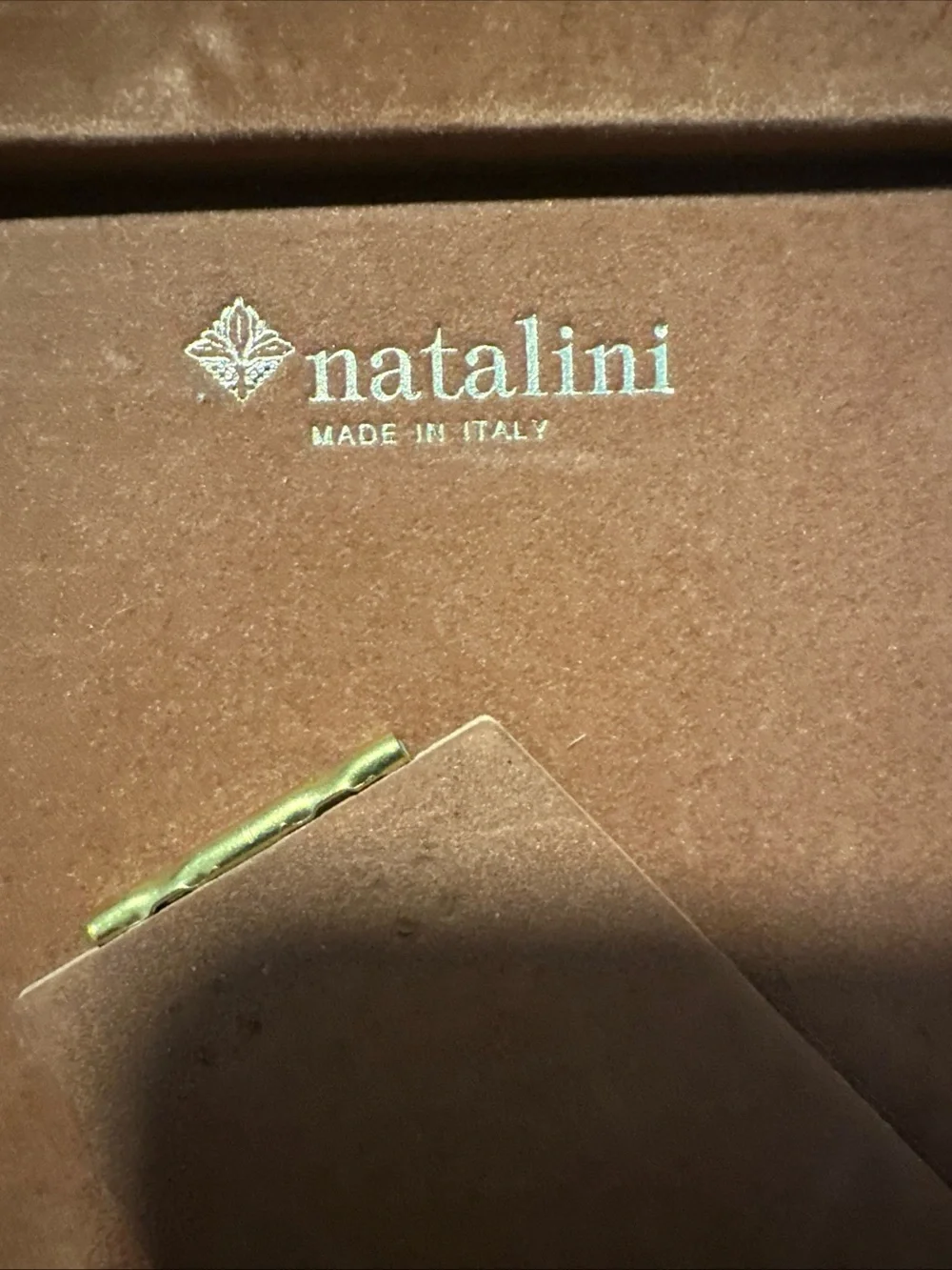 Natalini marquetry inlay black & beige wood picture frame 5x7” photo Italy